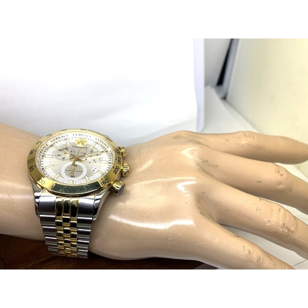 Versace Men's Watch VE2U00422 Swiss Quartz Chronograph Two Tone Stainless Steel - Picture 5 of 15